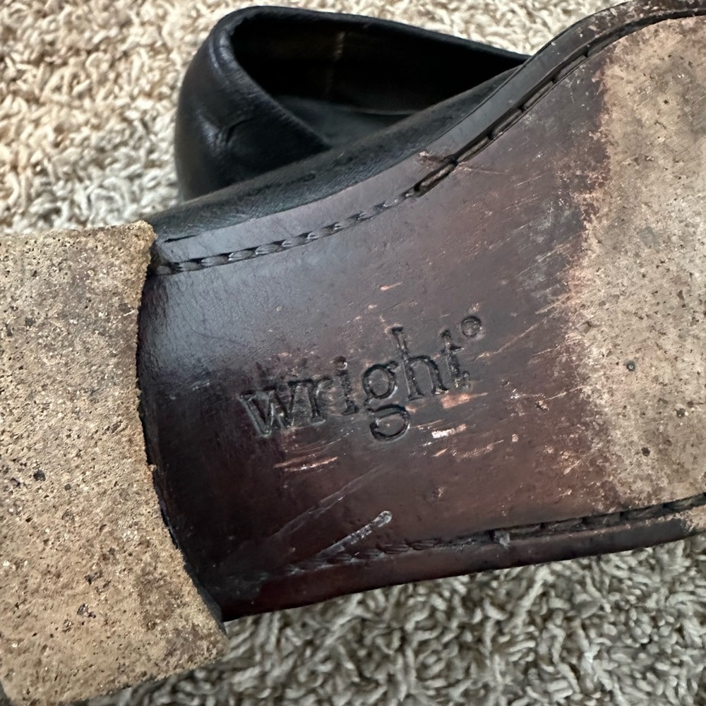 Wright Vintage Italian Leather Grandpa loafer Black sz - Picture 3 of 8
